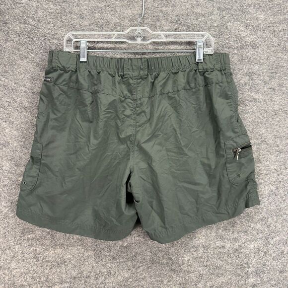 Columbia Cargo Shorts Women L Large Gray Mid Rise Elastic Waist Lined Pockets - Picture 2 of 6